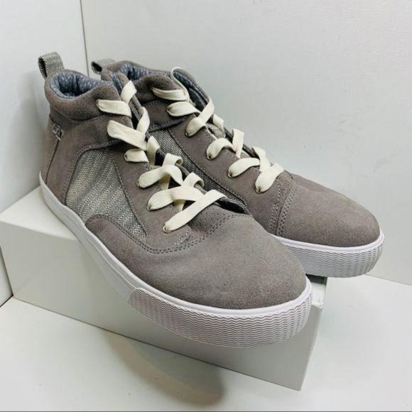 Toms Other - Toms Grey Suede & Woven Textile Hightop Sneaker